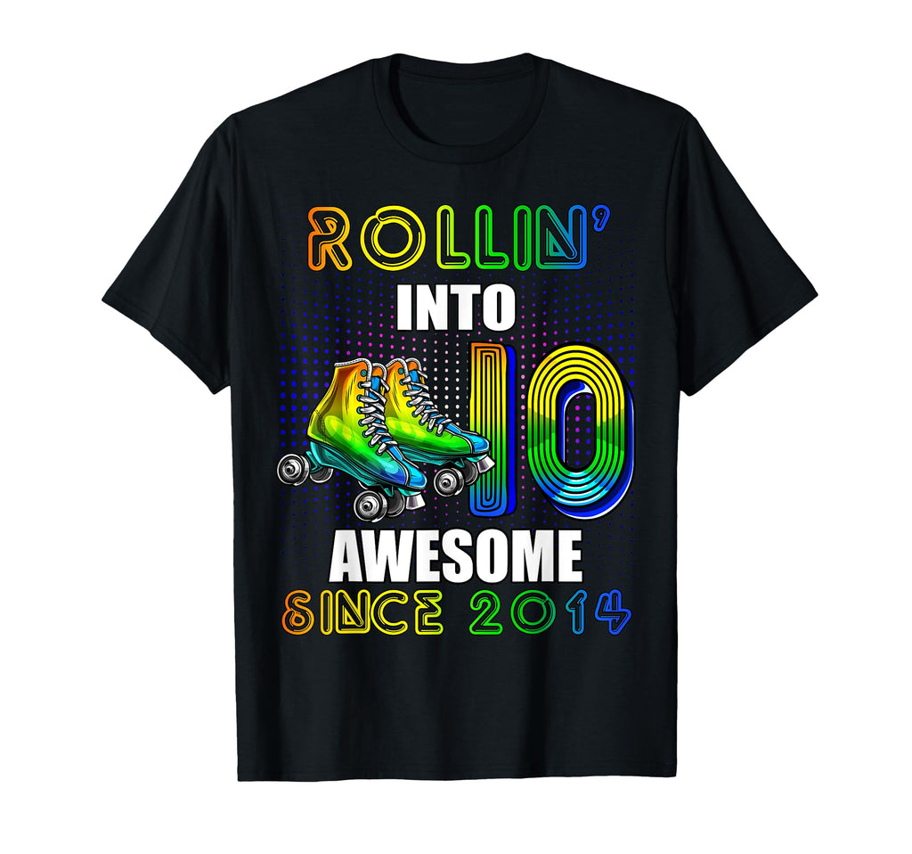 Roller Skating 10Th Birthday Rollin 10 T-Shirt - Trendy Graphic Unisex - T-Shirt, Sweatshirt, Hoodie