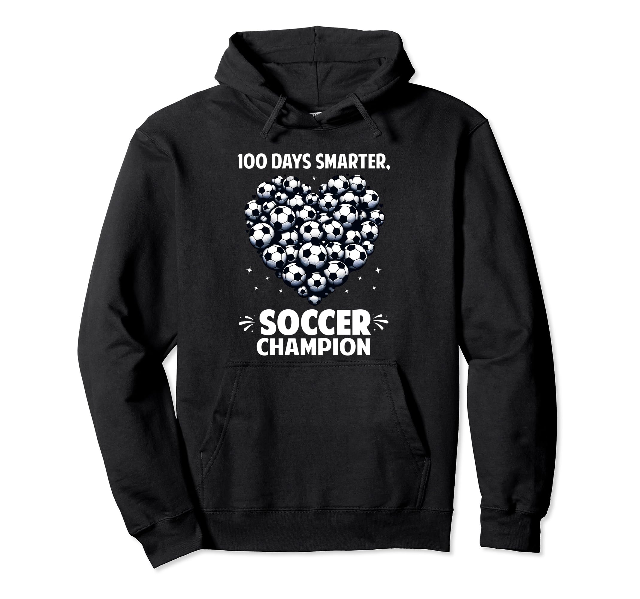 100 Days School Soccer Heart Love 100Th Day Hoodie - Unique Graphic Unisex - T-Shirt, Sweatshirt, Hoodie