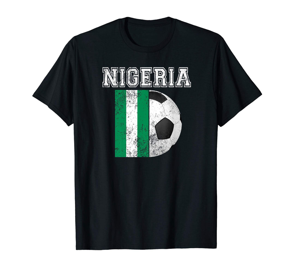Nigeria Flag Soccer Futbol Football T-Shirt - Novelty Apparel for Adults - T-Shirt, Sweatshirt, Hoodie