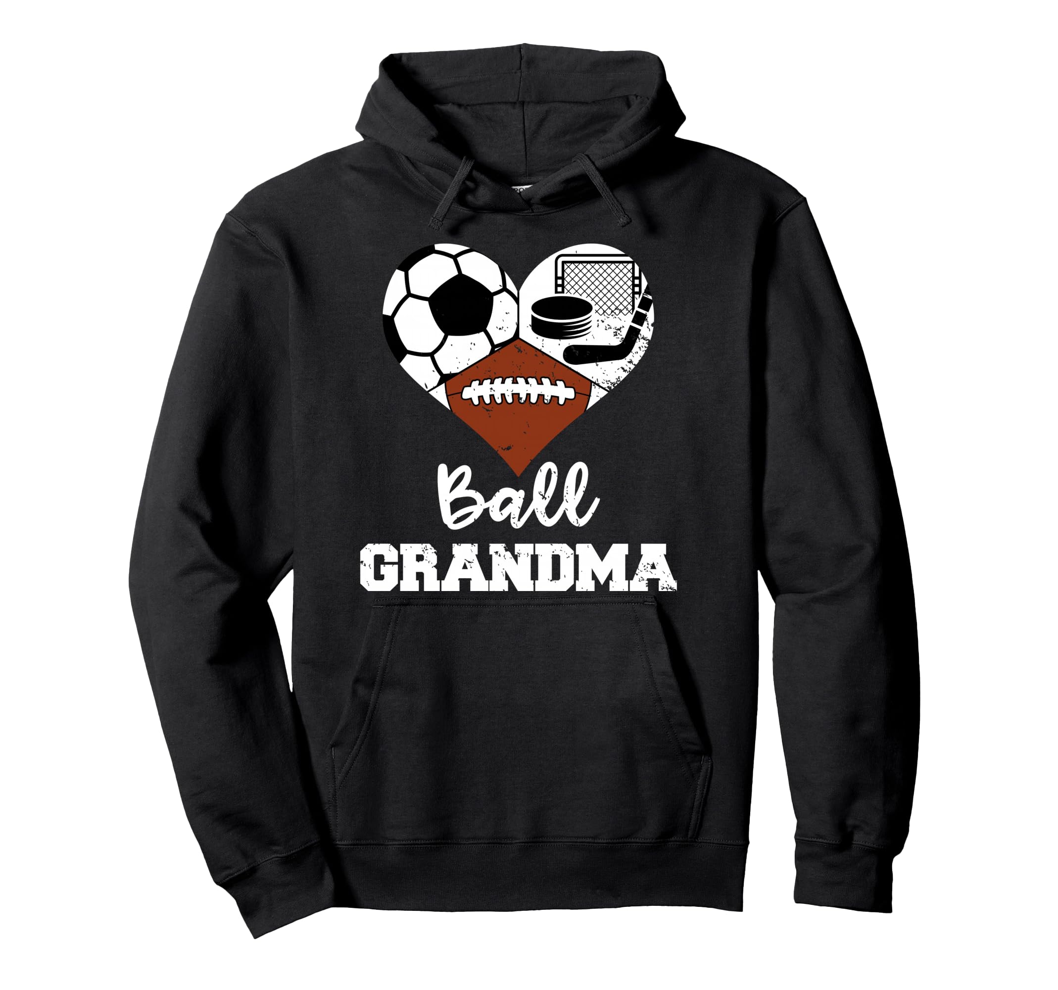 Ball Grandma Heart Funny Soccer Football Hoodie - Minimalist Print Unisex - T-Shirt, Sweatshirt, Hoodie
