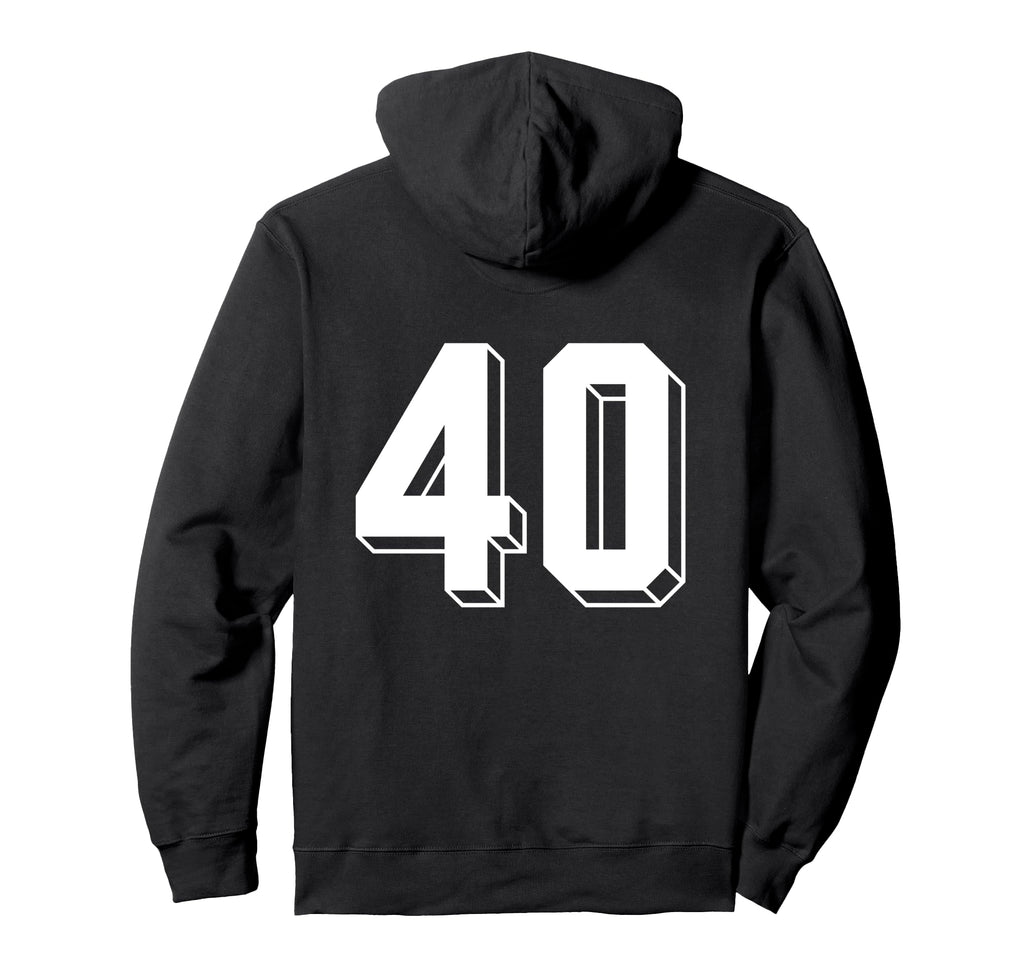 Number 40 Backside 80S 90S Team Jersey Hoodie - Trendy Graphic for Adults - T-Shirt, Sweatshirt, Hoodie
