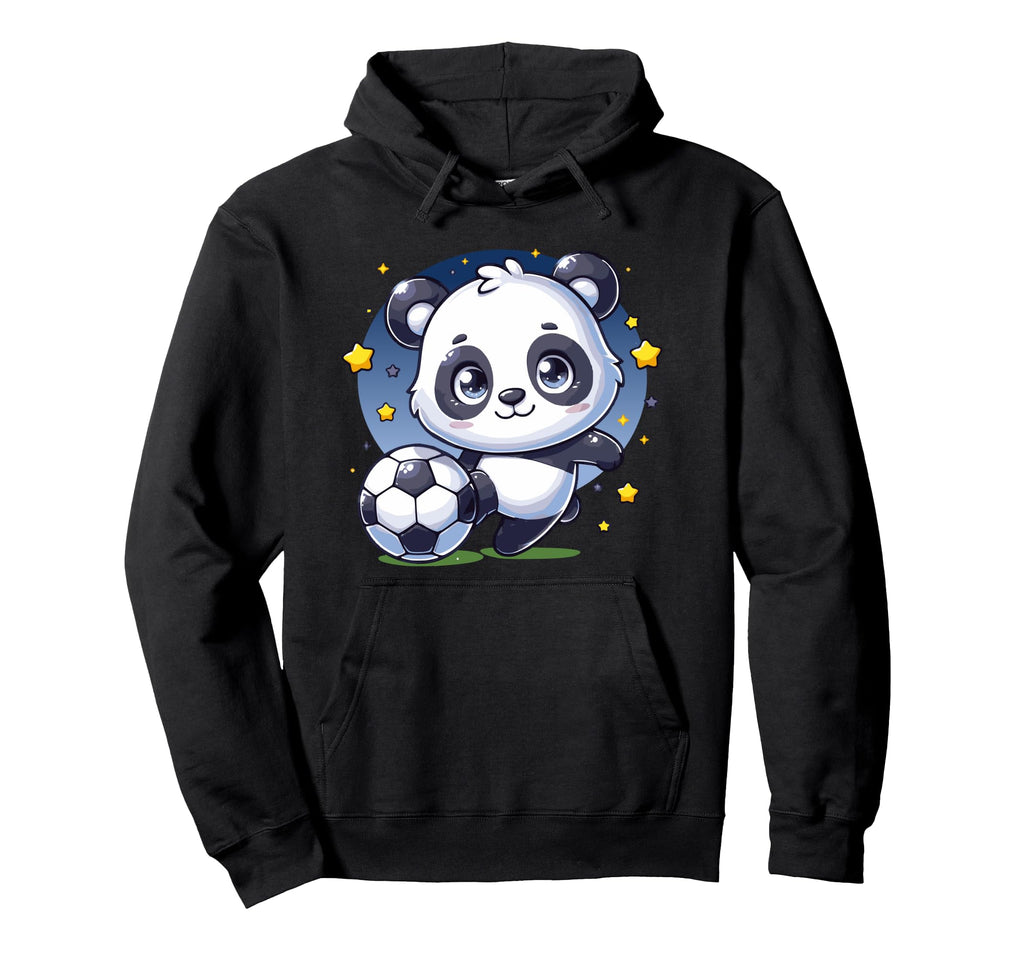 Soccer Player Panda Kicking Soccer Hoodie - Aesthetic Graphic for Adults - T-Shirt, Sweatshirt, Hoodie