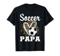 Soccer Papa Leopard Heart T-Shirt - Casual Everyday Wear for Adults - T-Shirt, Sweatshirt, Hoodie