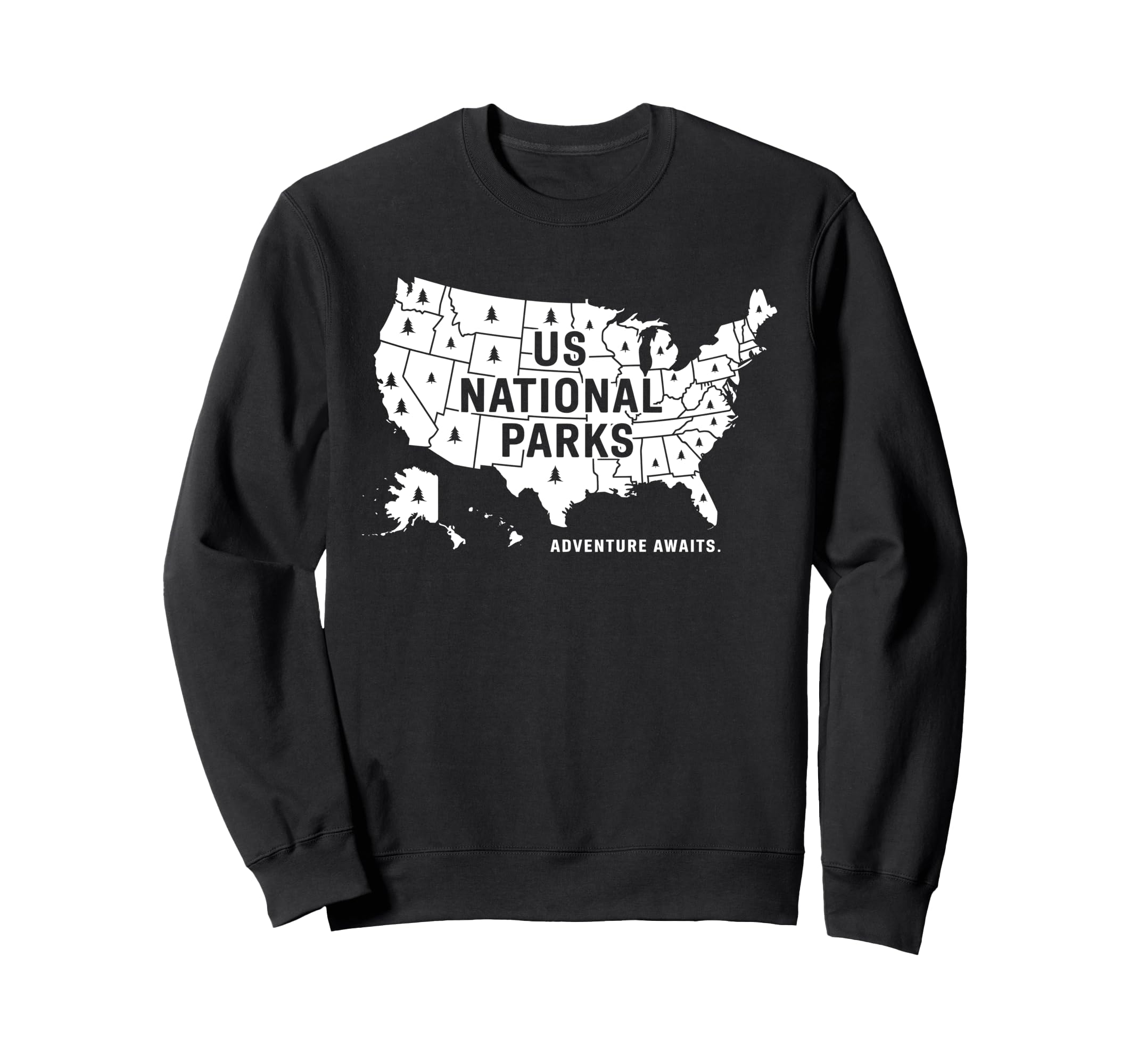 U S National Parks Map Adventure Sweatshirt - Novelty Apparel Men Women - T-Shirt, Sweatshirt, Hoodie