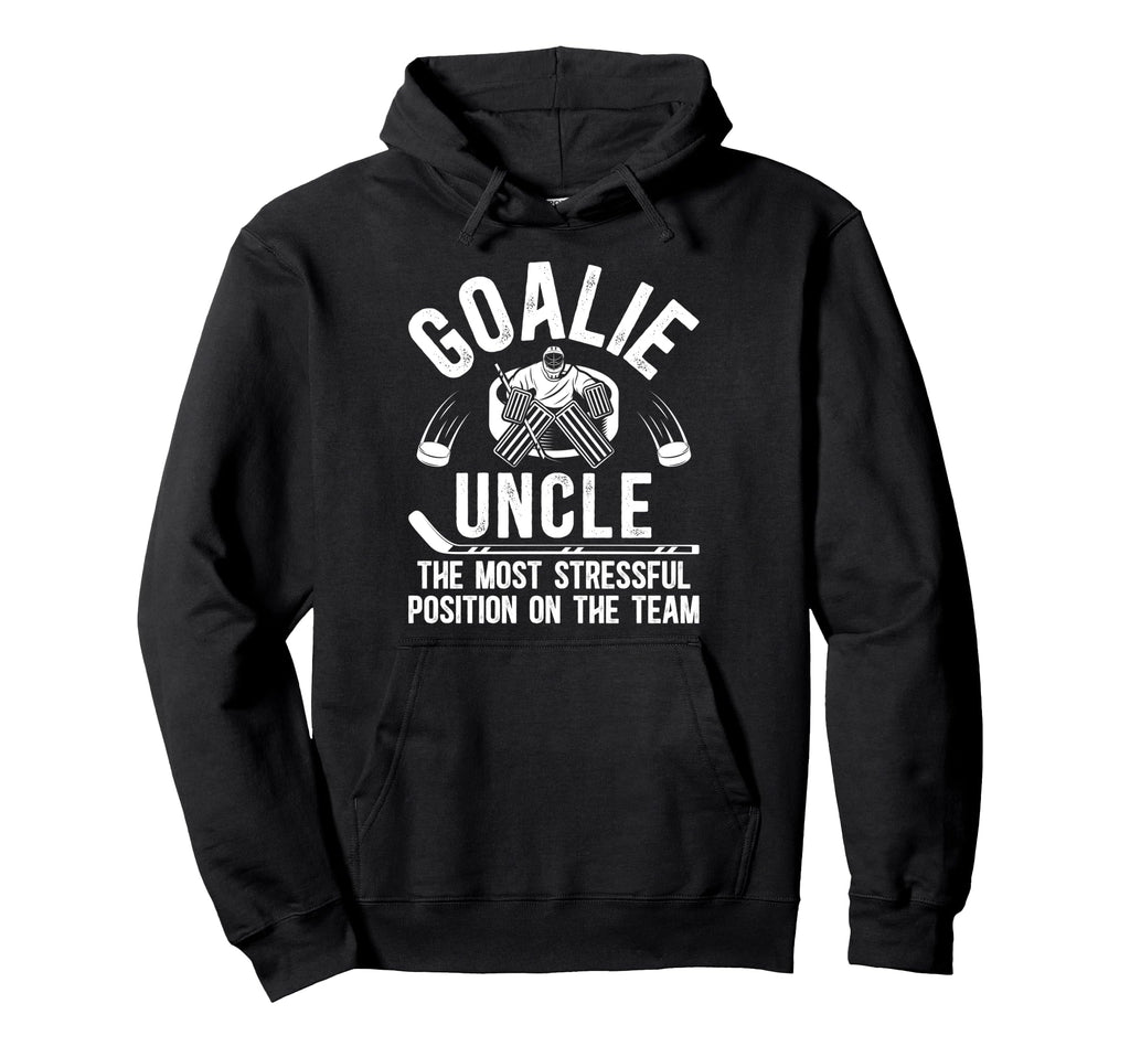 Funny Hockey Goalie Uncle Hockey Hoodie - Minimalist Print for Adults - T-Shirt, Sweatshirt, Hoodie