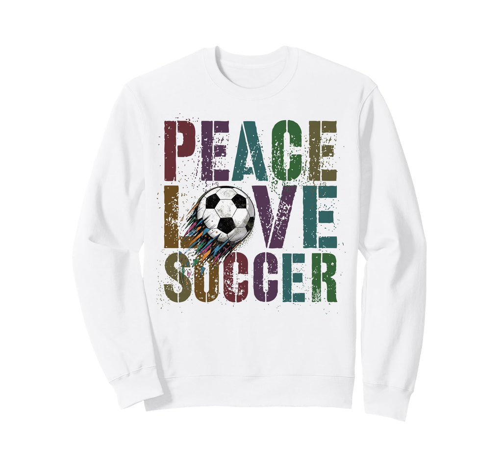 Groovy Peace Love Soccer Kickin Ball Sweatshirt - Minimalist Print Unisex - T-Shirt, Sweatshirt, Hoodie