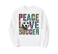 Groovy Peace Love Soccer Kickin Ball Sweatshirt - Minimalist Print Unisex - T-Shirt, Sweatshirt, Hoodie