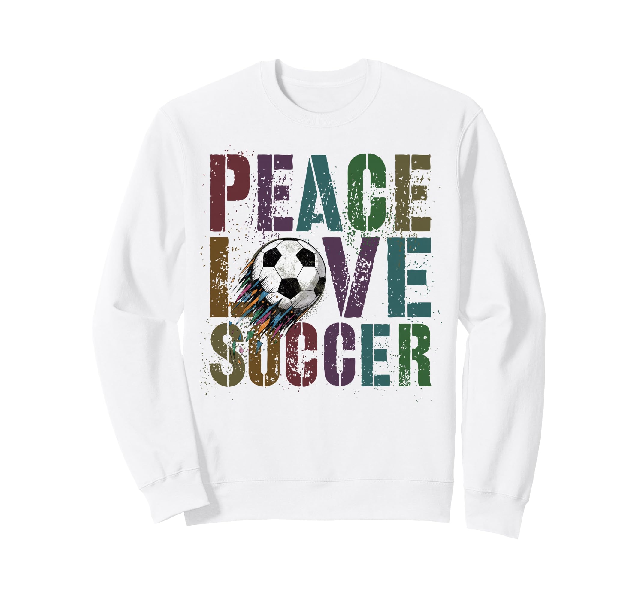 Groovy Peace Love Soccer Kickin Ball Sweatshirt - Minimalist Print Unisex - T-Shirt, Sweatshirt, Hoodie