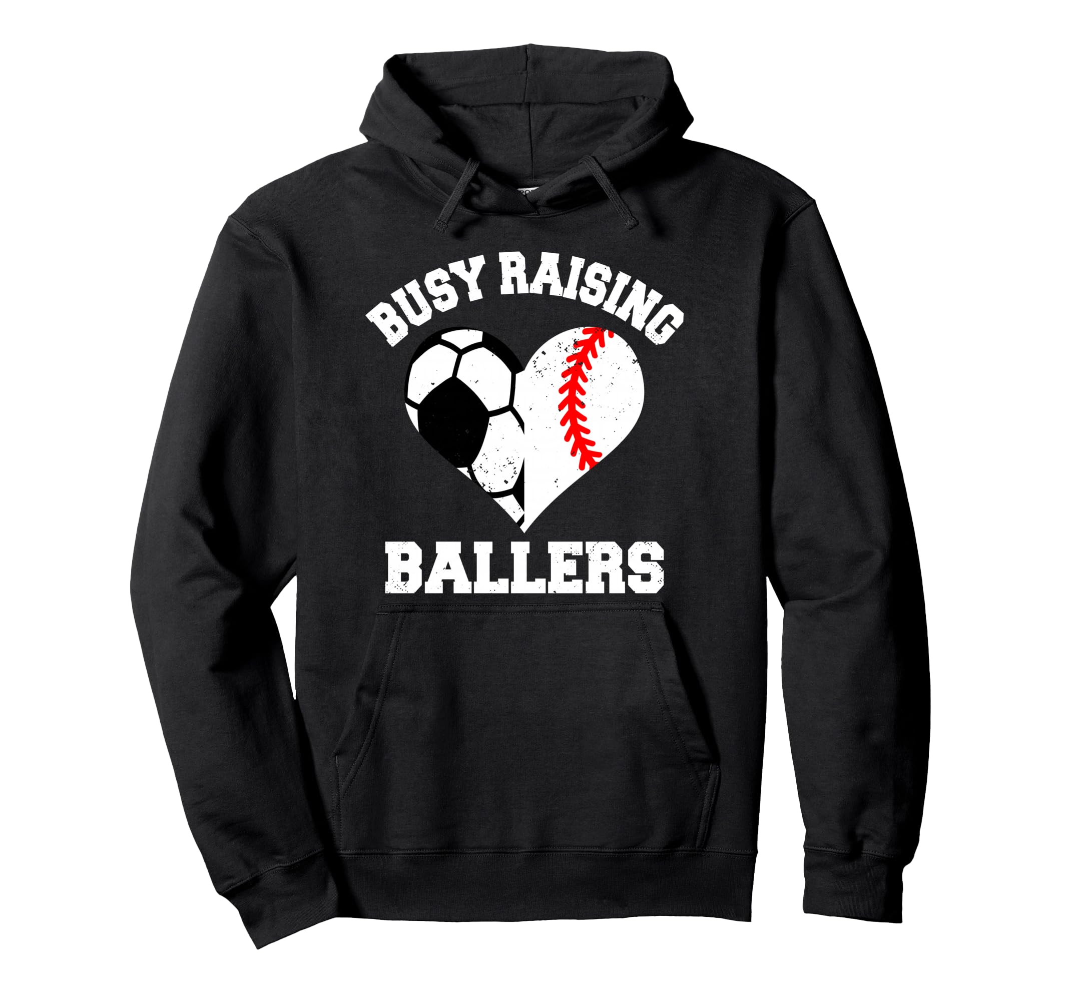 Busy Raising Ballers Soccer Baseball Hoodie - Minimalist Print Unisex - T-Shirt, Sweatshirt, Hoodie