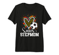 Soccer Stepmom Leopard Heart Colorful Tri T-Shirt - Graphic Print Unisex - T-Shirt, Sweatshirt, Hoodie