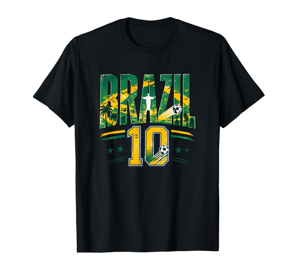 Brazil Football 10 Soccer Lovers T-Shirt - Casual Everyday Wear for Adults - T-Shirt, Sweatshirt, Hoodie