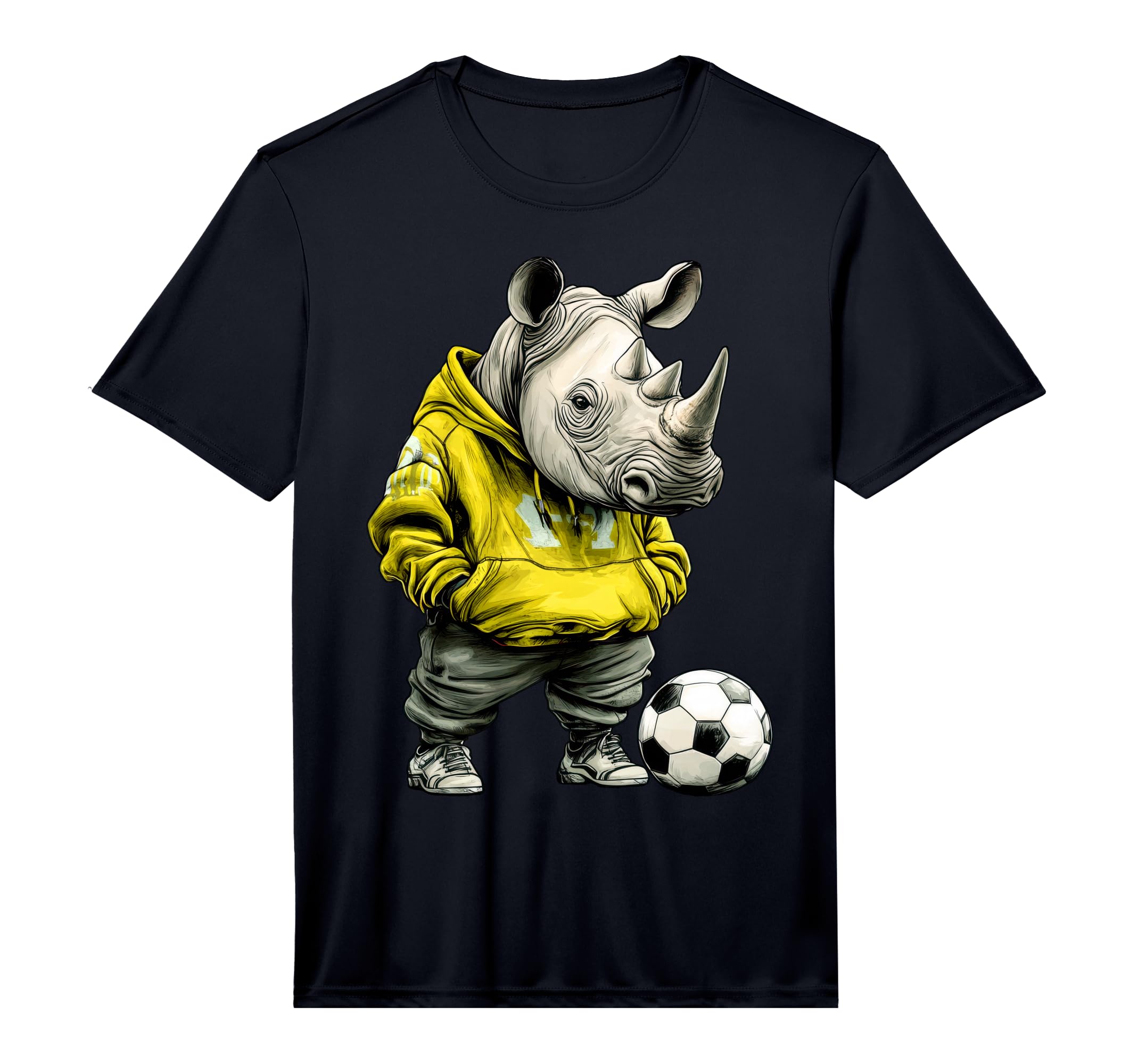 Rhino Football Soccer Rhino T-Shirt - Custom Art Print for Adults - T-Shirt, Sweatshirt, Hoodie