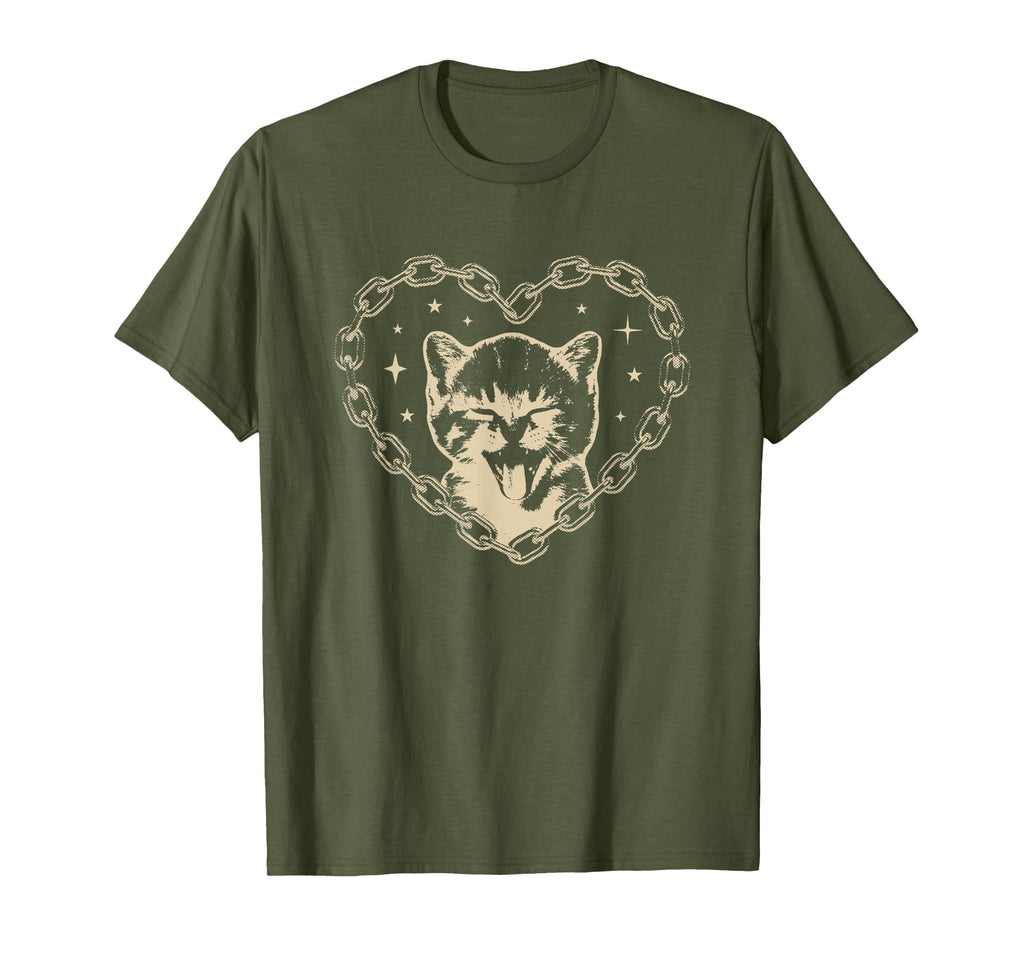 Y2K Cat Heart Emo Goth 90S 2000S T-Shirt - Novelty Apparel Men Women - T-Shirt, Sweatshirt, Hoodie