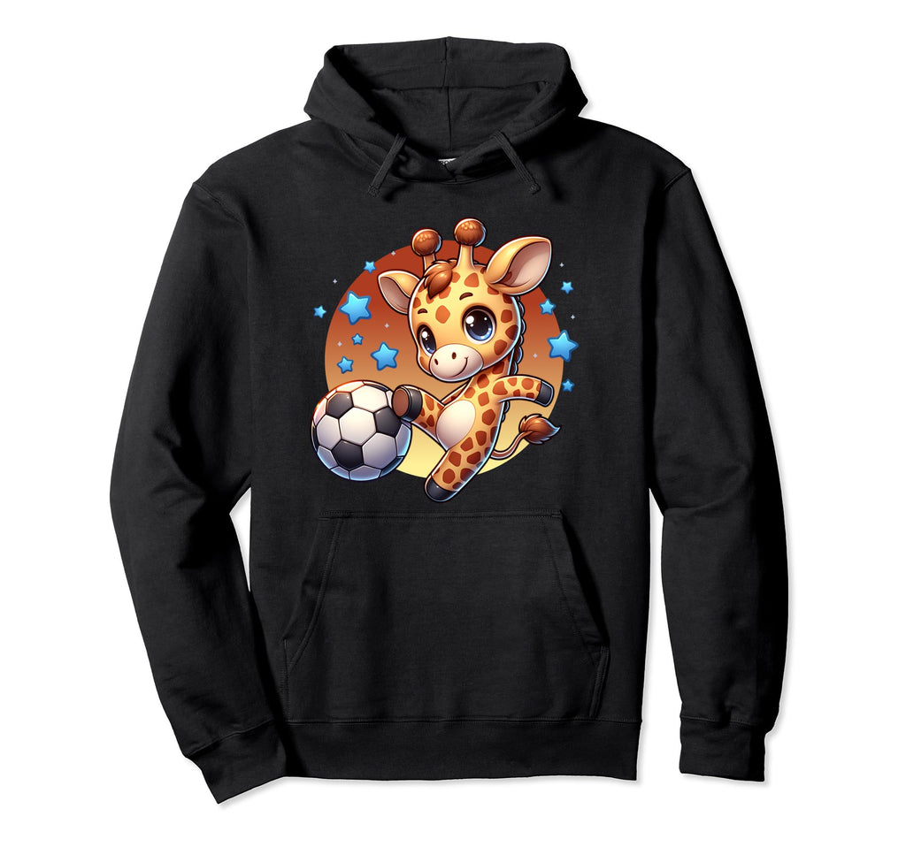 Giraffe Soccer Player Kicking Soccer Hoodie - Custom Art Print for Adults - T-Shirt, Sweatshirt, Hoodie