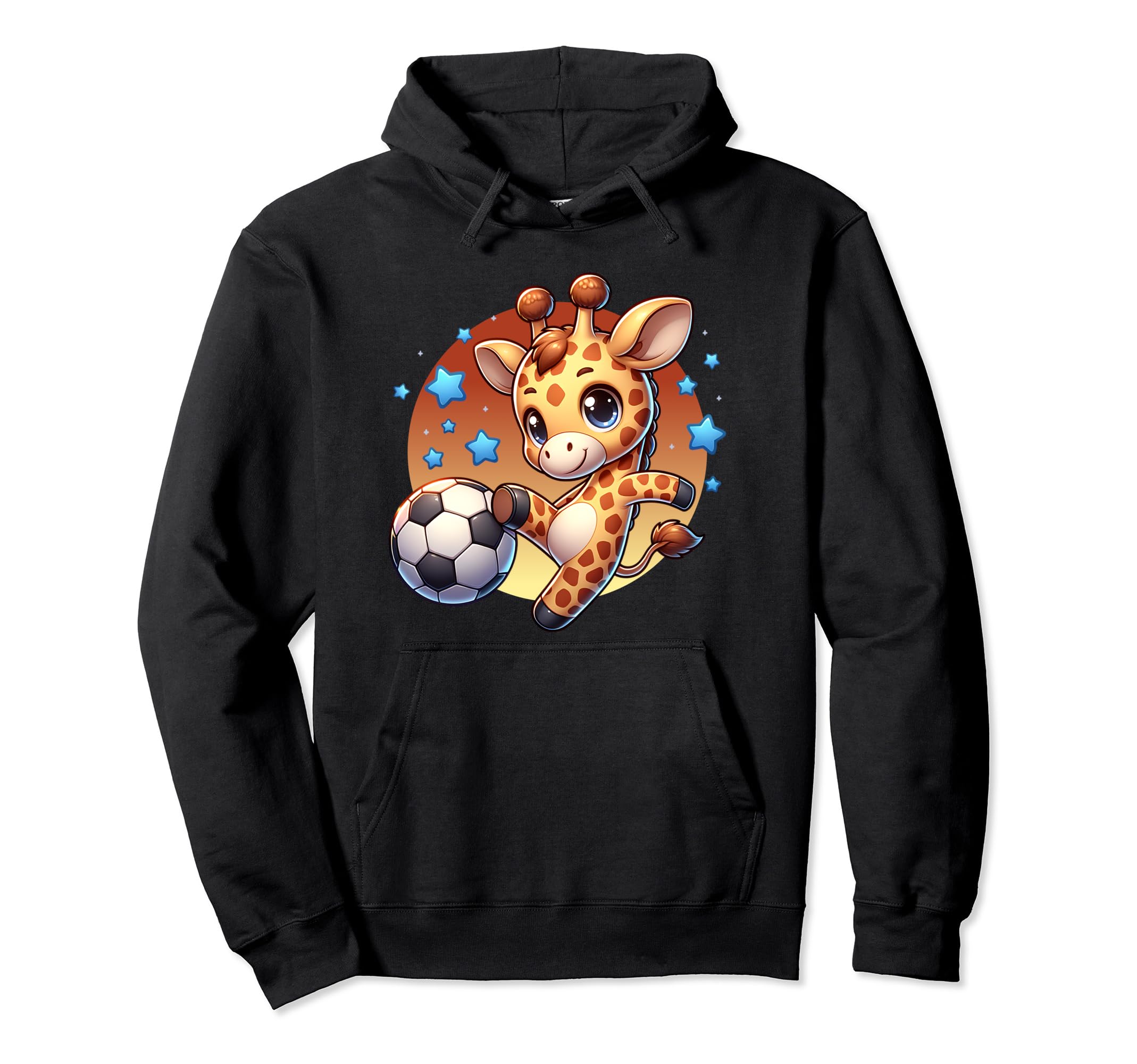 Giraffe Soccer Player Kicking Soccer Hoodie - Custom Art Print for Adults - T-Shirt, Sweatshirt, Hoodie