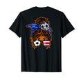 Messy Bun Hair Brown Skin Soccer T-Shirt - Fun Novelty Design for Adults - T-Shirt, Sweatshirt, Hoodie