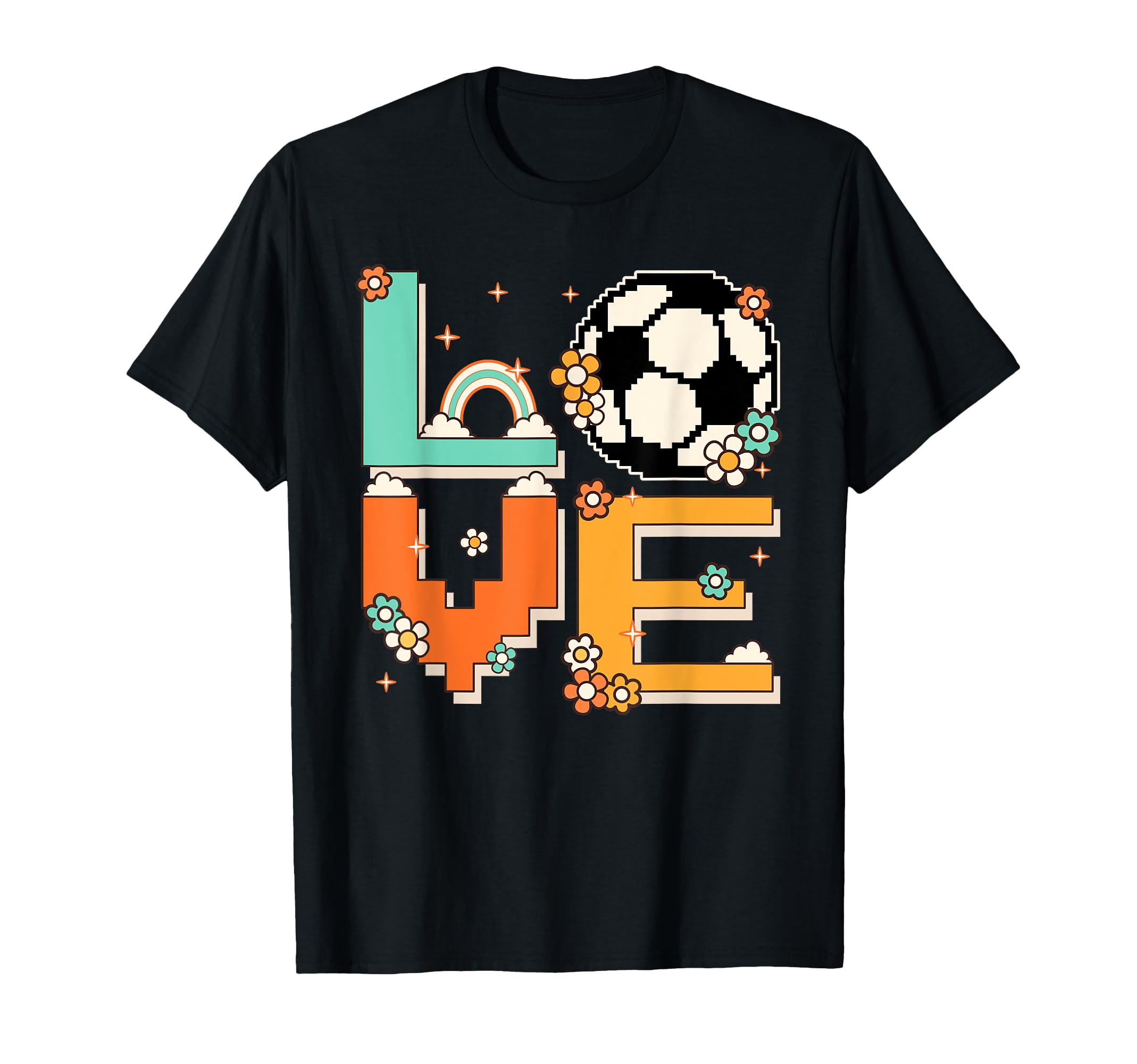 Pixel Art 60S 70S Hippie Outfit Love T-Shirt - Casual Everyday Wear Unisex - T-Shirt, Sweatshirt, Hoodie