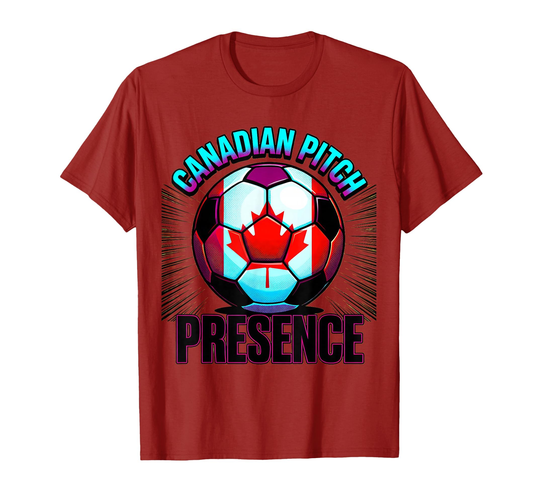 Canadian Pitch Presence Soccer Ball Flag T-Shirt - Trendy Graphic Men Women - T-Shirt, Sweatshirt, Hoodie