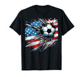 Soccer Ball 4Th July American Flag T-Shirt - Minimalist Print for Adults - T-Shirt, Sweatshirt, Hoodie