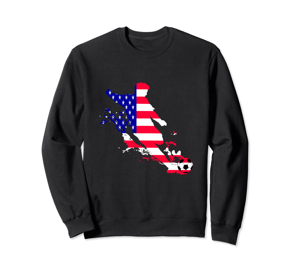 Soccer Player Usa Us American Flag Sweatshirt - Graphic Print for Adults - T-Shirt, Sweatshirt, Hoodie