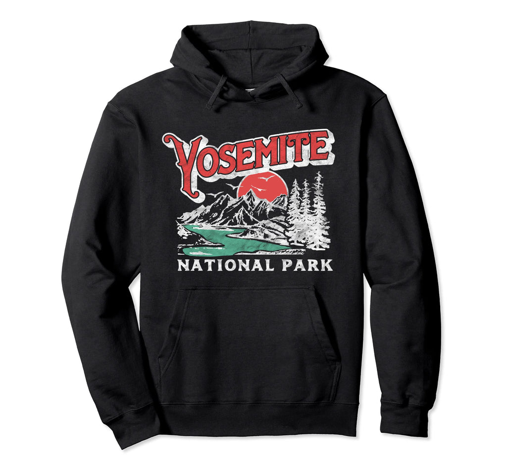Yosemite National Park 80S Mountains Hoodie - Minimalist Print Unisex - T-Shirt, Sweatshirt, Hoodie