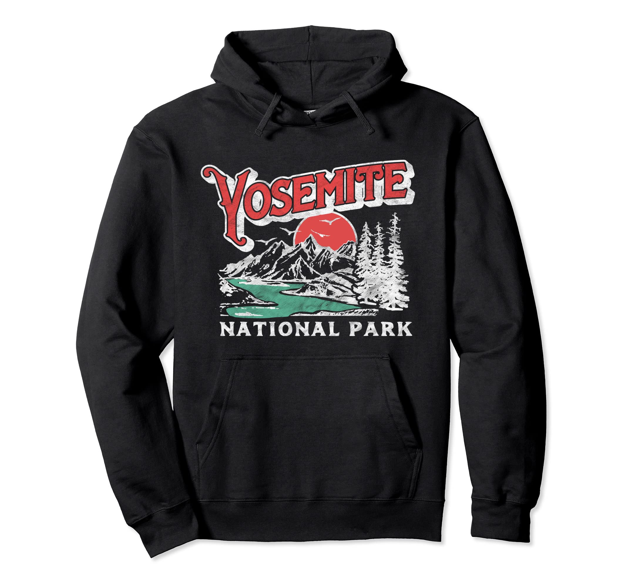 Yosemite National Park 80S Mountains Hoodie - Minimalist Print Unisex - T-Shirt, Sweatshirt, Hoodie