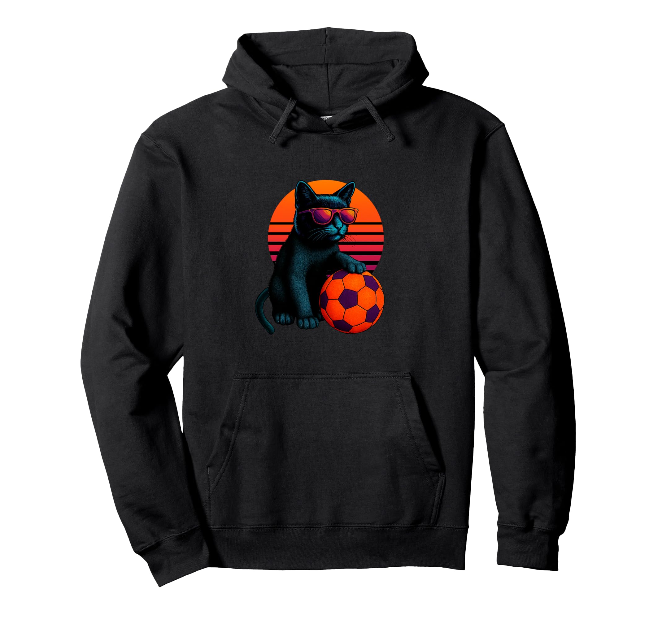 Cat Soccer Ball Soccer Player Footballer Hoodie - Streetwear Style Unisex - T-Shirt, Sweatshirt, Hoodie