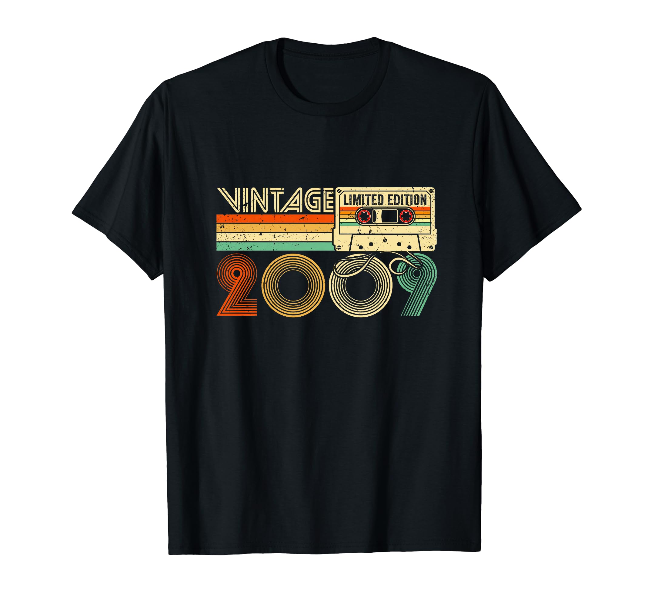 2009 15 Years Old Cassette Tape 15Th T-Shirt - Trendy Graphic for Adults - T-Shirt, Sweatshirt, Hoodie