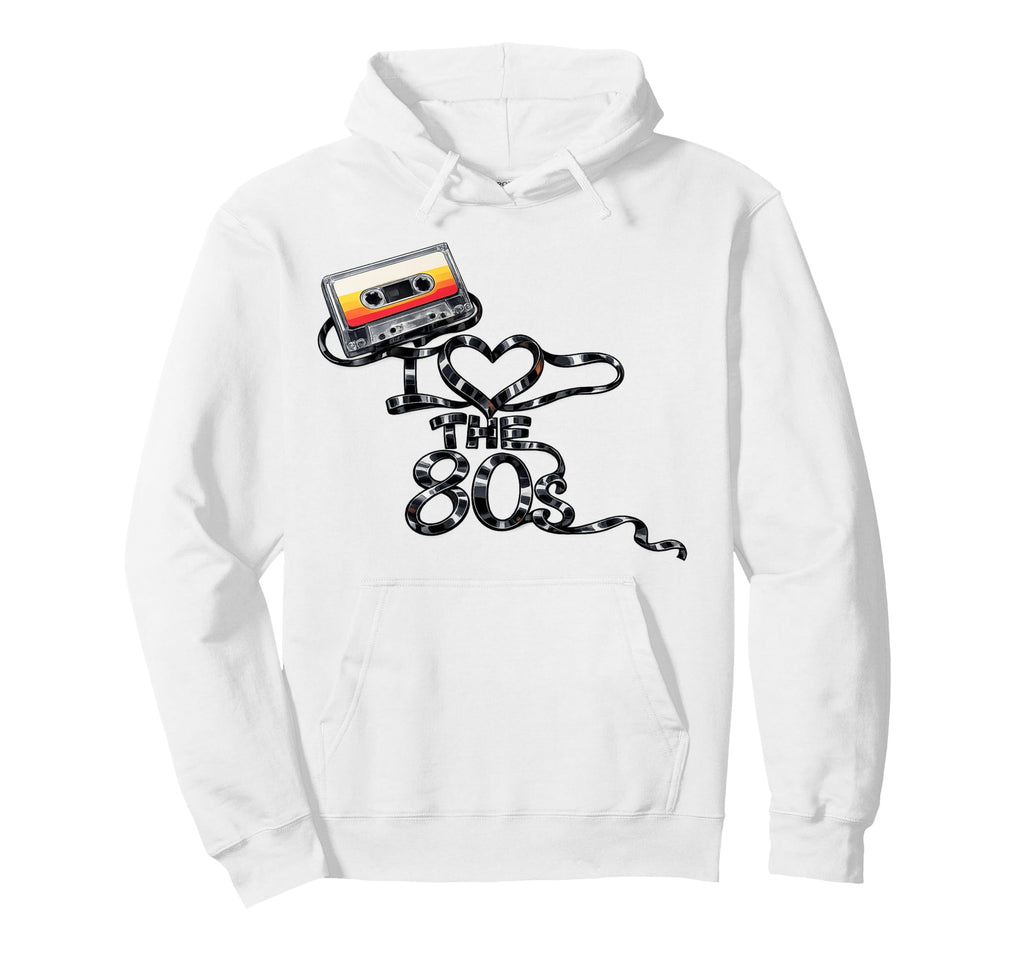I Heart 80S Music Cassette Nostalgic Hoodie - Novelty Apparel Men Women - T-Shirt, Sweatshirt, Hoodie