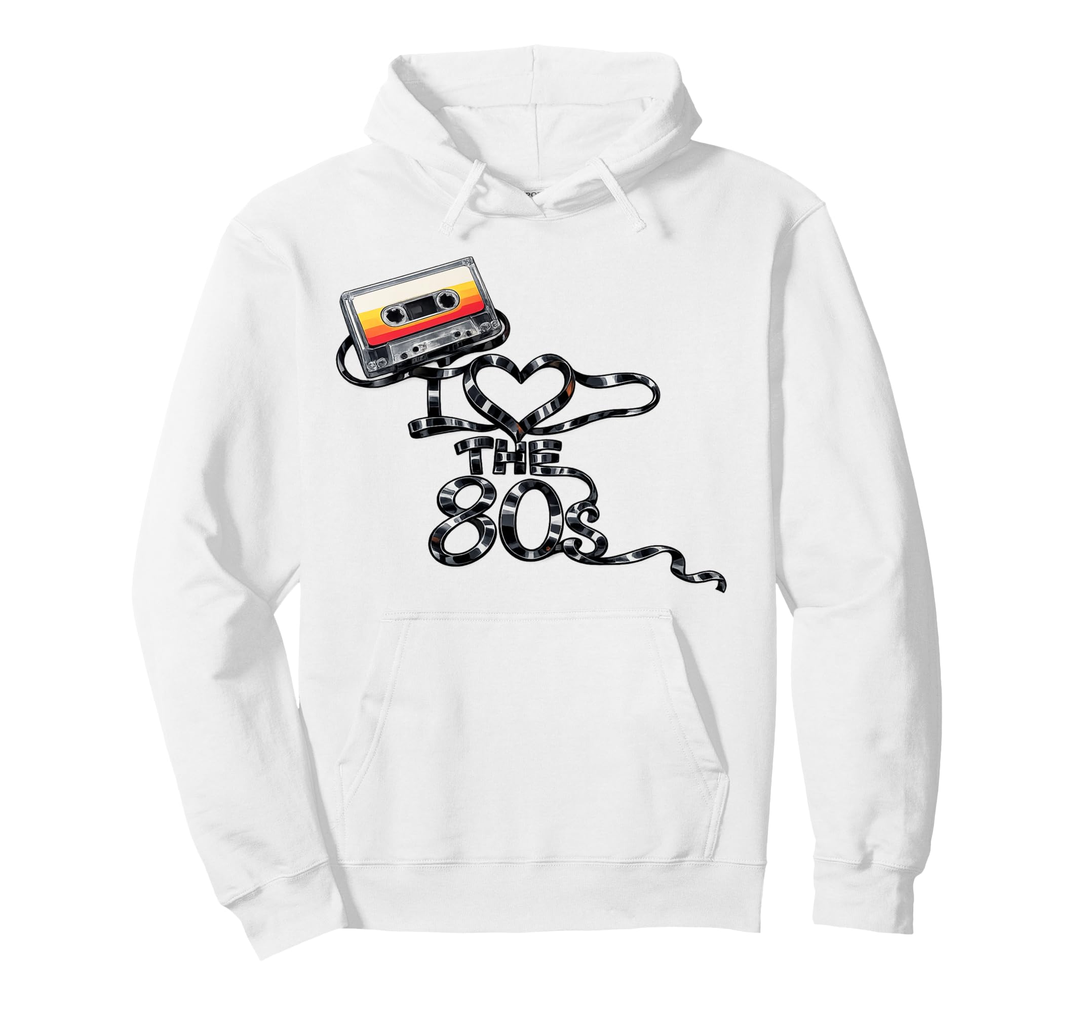 I Heart 80S Music Cassette Nostalgic Hoodie - Novelty Apparel Men Women - T-Shirt, Sweatshirt, Hoodie