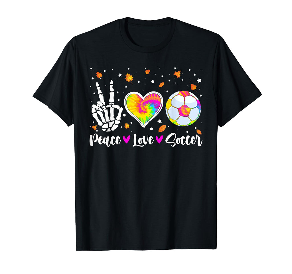 Soccer Player Peace Love Tie Dye T-Shirt - Unique Graphic for Adults - T-Shirt, Sweatshirt, Hoodie