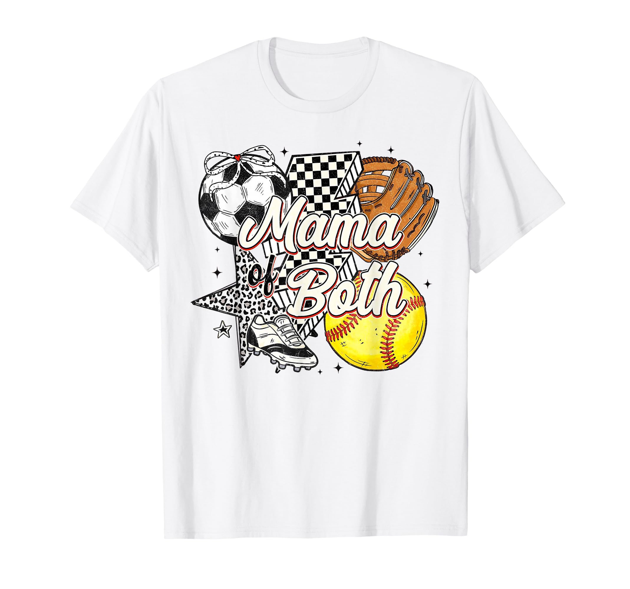 Mama Both Soccer Softball Mom Sports T-Shirt - Aesthetic Graphic Unisex - T-Shirt, Sweatshirt, Hoodie