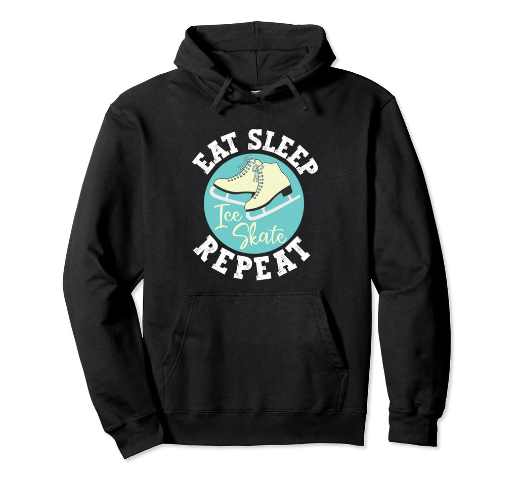 Eat Sleep Skate Repeat Figure Ice Skate Hoodie - Aesthetic Graphic Unisex - T-Shirt, Sweatshirt, Hoodie