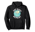 Eat Sleep Skate Repeat Figure Ice Skate Hoodie - Aesthetic Graphic Unisex - T-Shirt, Sweatshirt, Hoodie