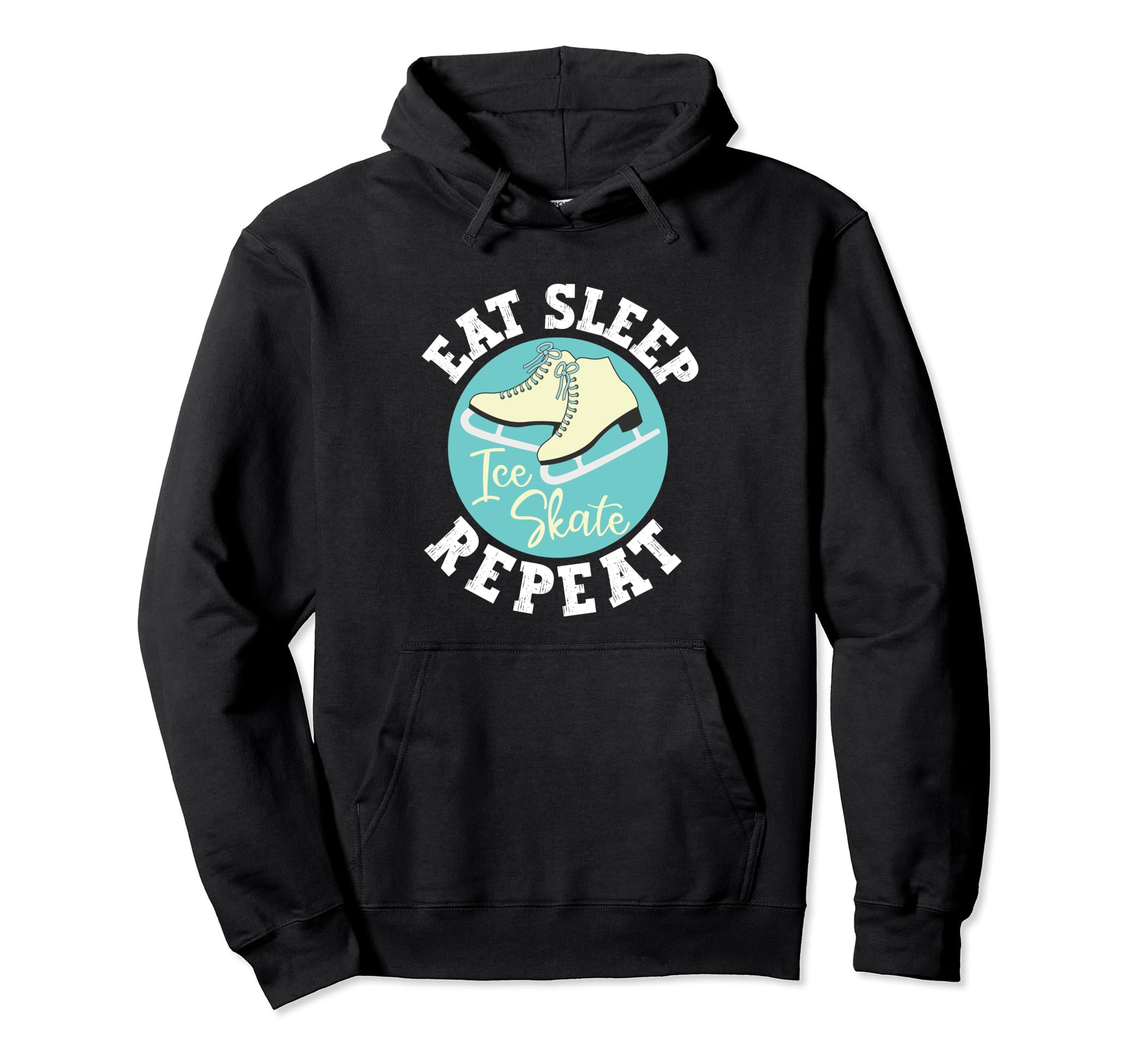 Eat Sleep Skate Repeat Figure Ice Skate Hoodie - Aesthetic Graphic Unisex - T-Shirt, Sweatshirt, Hoodie