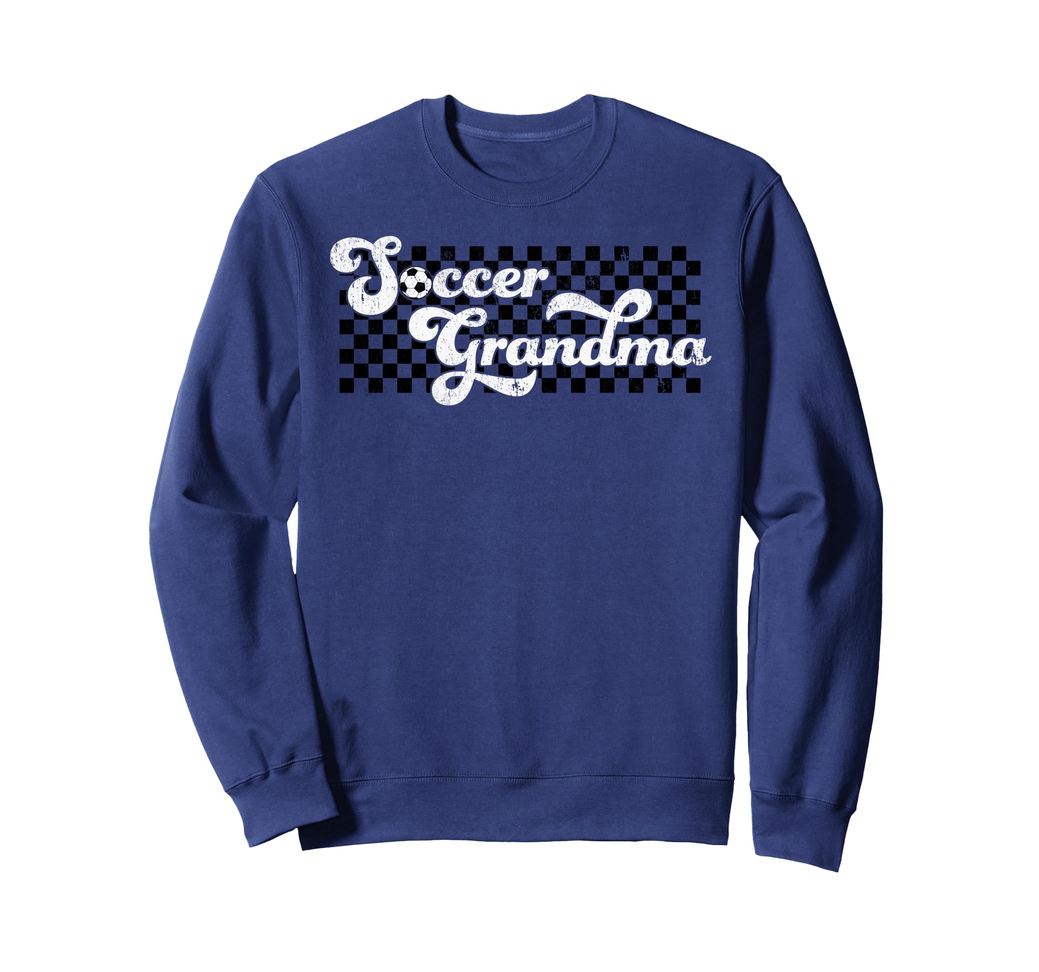 Soccer Grandma Grandmother Checkered Sweatshirt - Trendy Graphic for Adults - T-Shirt, Sweatshirt, Hoodie