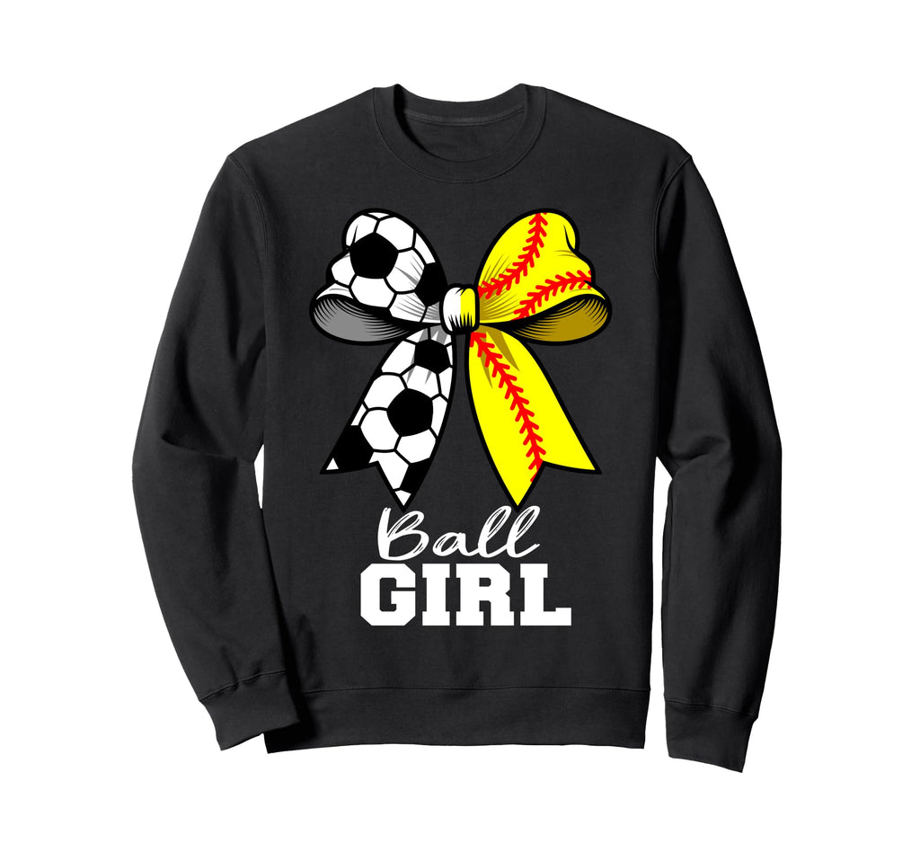Ball Soccer Softball Coquette Sweatshirt - Casual Everyday Wear for Adults - T-Shirt, Sweatshirt, Hoodie
