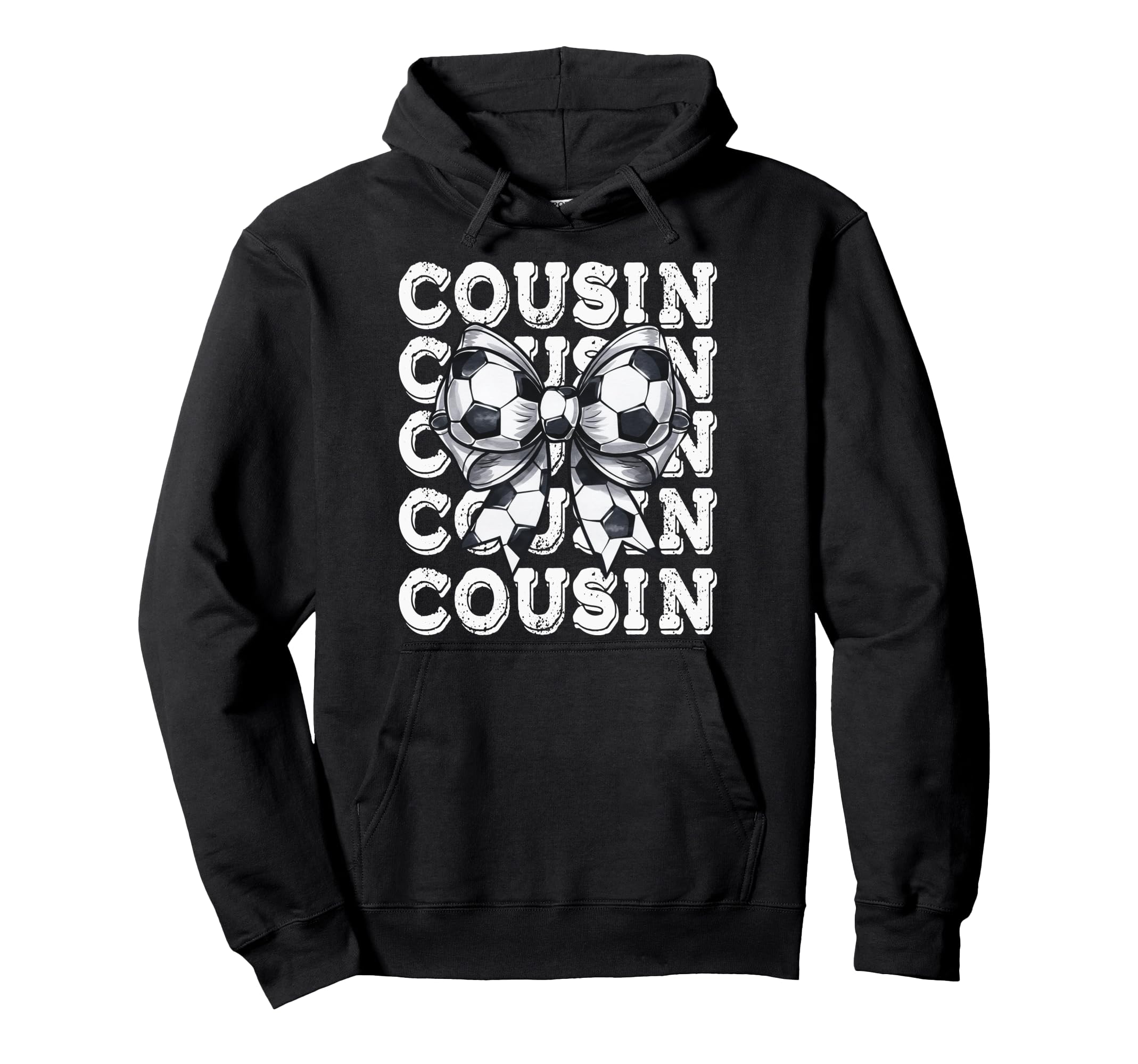 Coquette Soccer Cousin Matching Family Bow Hoodie - Graphic Print Unisex - T-Shirt, Sweatshirt, Hoodie