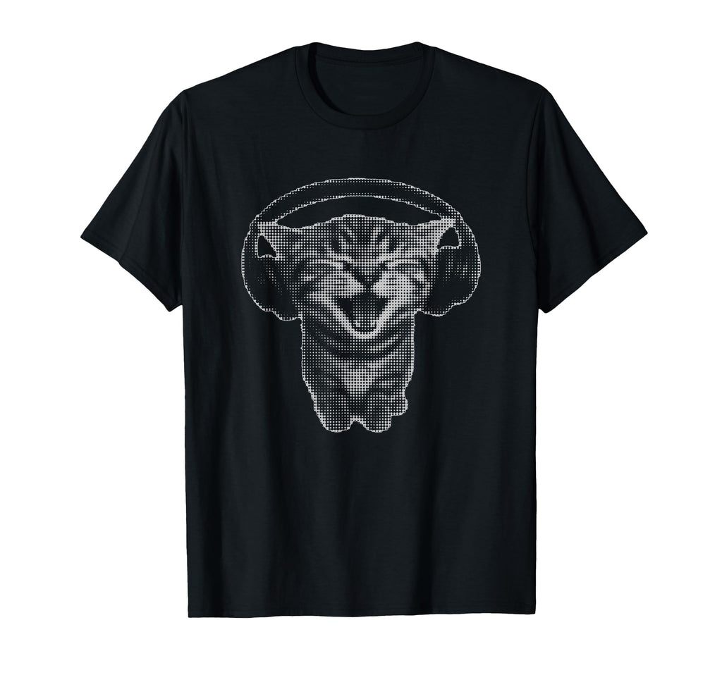 Headphones Cat Funny Y2K Grunge Silly T-Shirt - Minimalist Print for Adults - T-Shirt, Sweatshirt, Hoodie