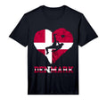Danish Soccer Team Heart Denmark T-Shirt - Fun Novelty Design Men Women - T-Shirt, Sweatshirt, Hoodie