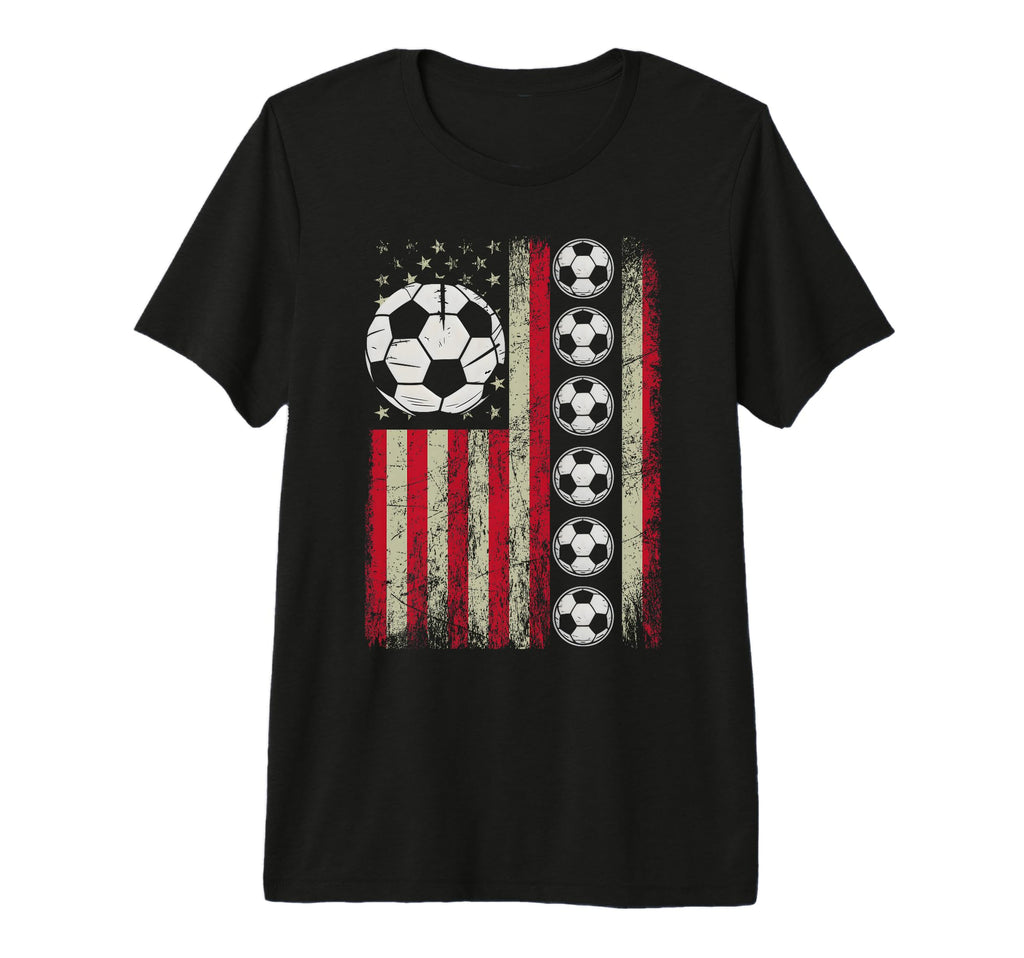 Distressed American Flag Soccer Tri T-Shirt - Fun Novelty Design Men Women - T-Shirt, Sweatshirt, Hoodie