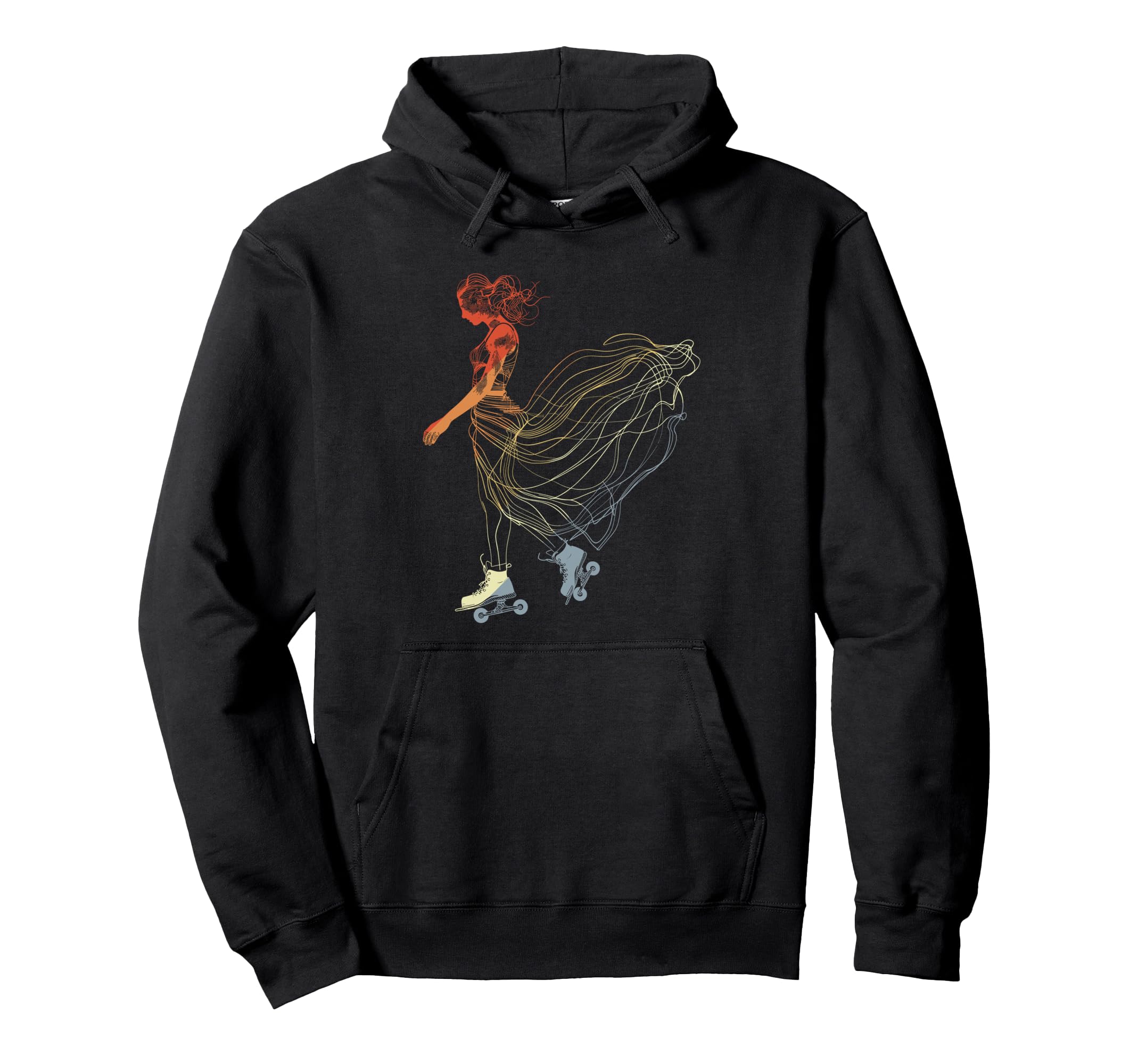 Roller Skating Sketch Hoodie - Aesthetic Graphic for Adults - T-Shirt, Sweatshirt, Hoodie
