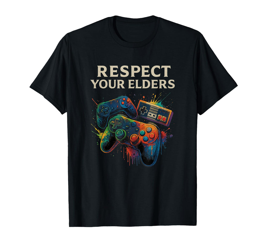 Respect Your Elders Gaming Control T-Shirt - Unique Graphic Men Women - T-Shirt, Sweatshirt, Hoodie