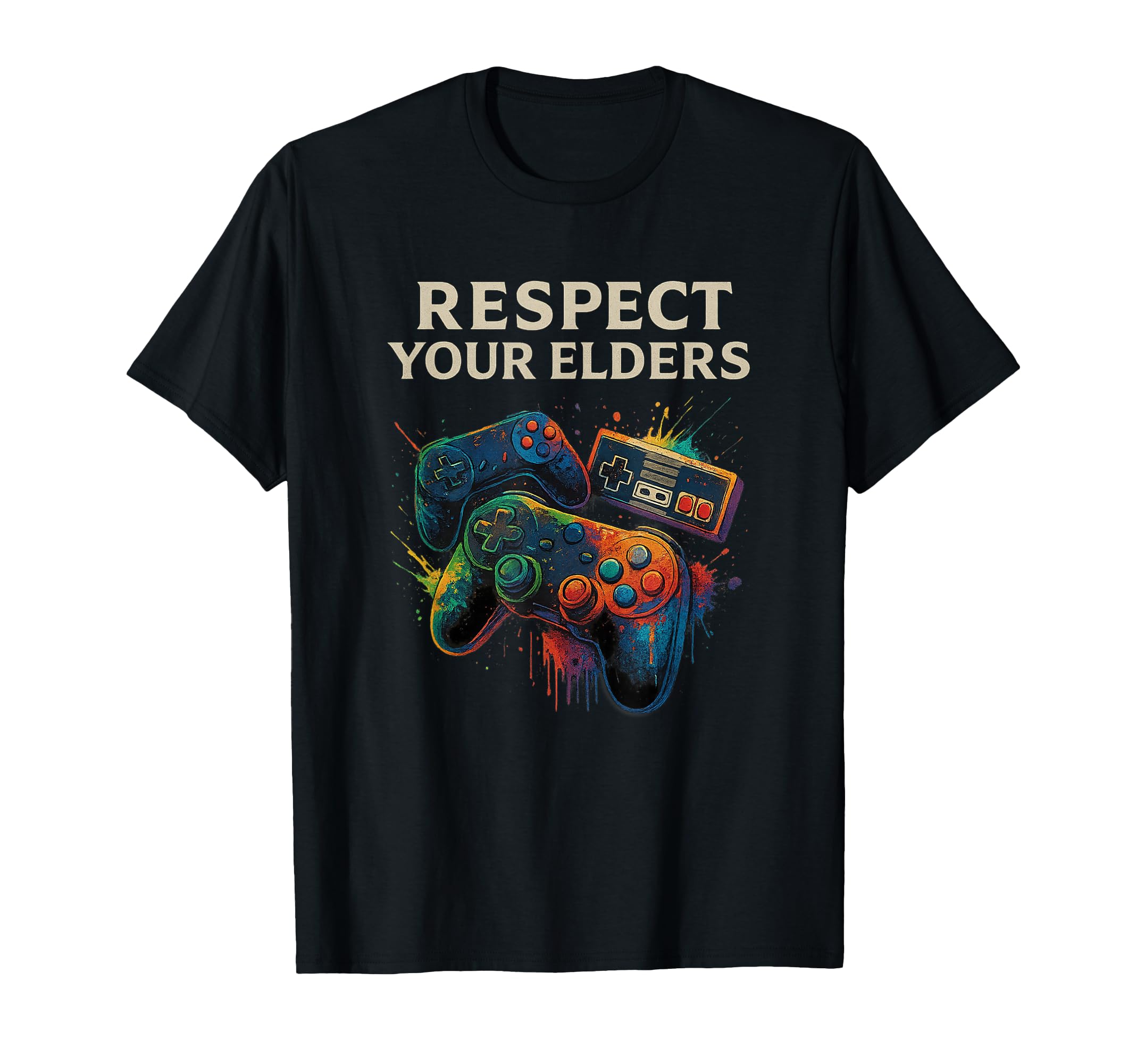 Respect Your Elders Gaming Control T-Shirt - Unique Graphic Men Women - T-Shirt, Sweatshirt, Hoodie