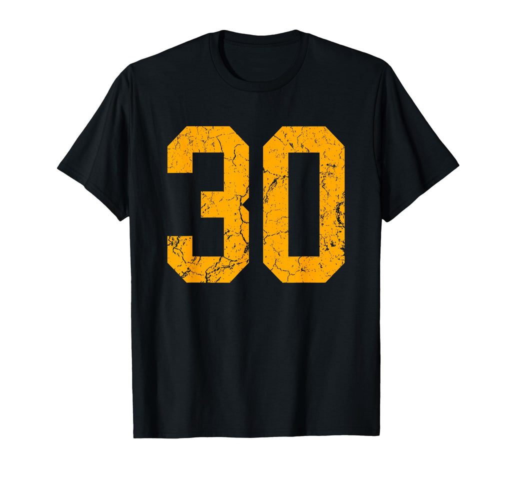 Distressed Orange Number 30 T-Shirt - Casual Everyday Wear Men Women - T-Shirt, Sweatshirt, Hoodie