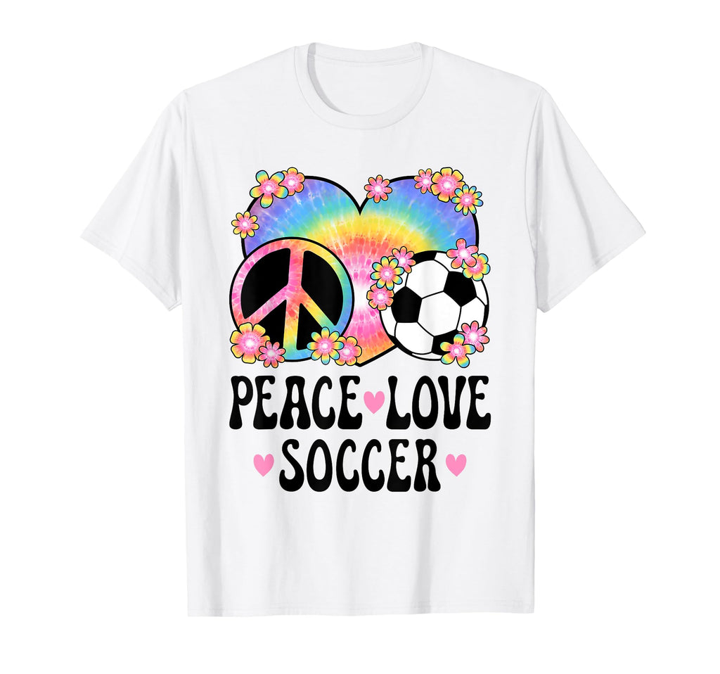 Peace Love Soccer Lover 60S 70S Hippie T-Shirt - Minimalist Print Unisex - T-Shirt, Sweatshirt, Hoodie