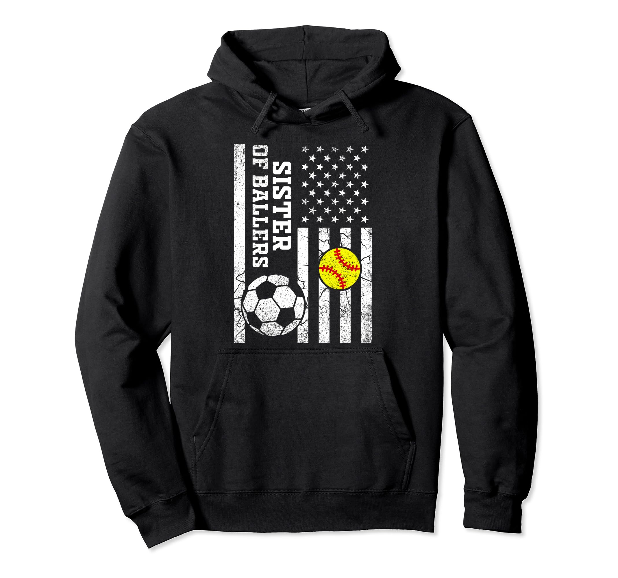 Sister Ballers Baseball Soccer Softball Hoodie - Novelty Apparel Men Women - T-Shirt, Sweatshirt, Hoodie