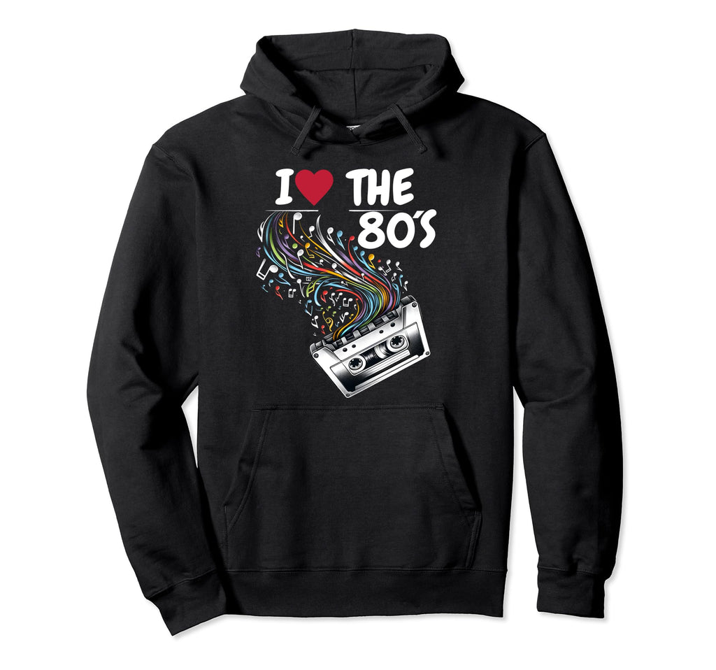 80S Music Notes Cassette Tape Music Hoodie - Trendy Graphic for Adults - T-Shirt, Sweatshirt, Hoodie