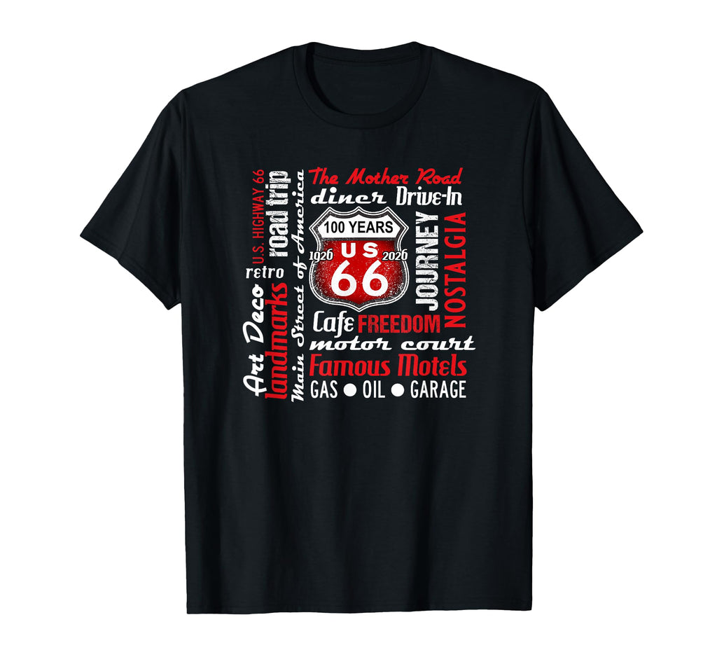 Iconic U S Highway 66 100 Year T-Shirt - Casual Everyday Wear for Adults - T-Shirt, Sweatshirt, Hoodie