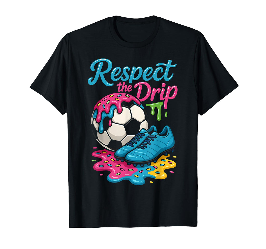 Soccer Drip Ice Cream Drip T-Shirt - Fun Novelty Design Men Women - T-Shirt, Sweatshirt, Hoodie